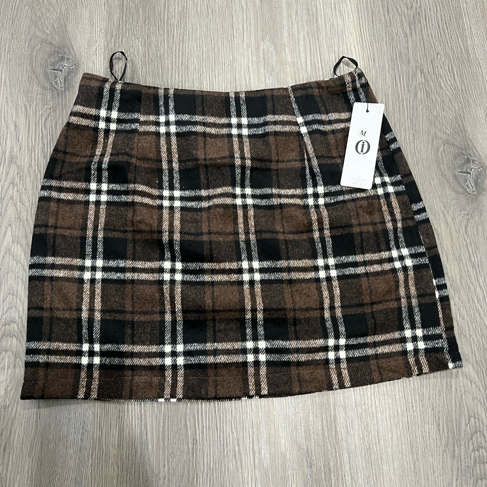 Amazon Brown Plaid Mini Skirt